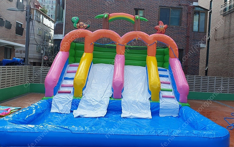 수영장 풀장 워터슬라이드 물미끄럼틀 에어바운스 에어수영장 중고 새거 헐값판매(에어풀장,이동식수영장,야외풀장,유아어린... 이미지