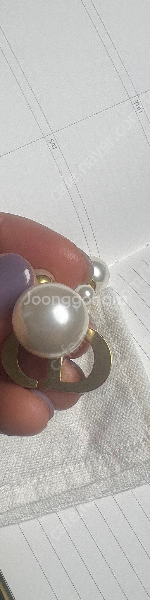 dior 진주귀걸이.--2