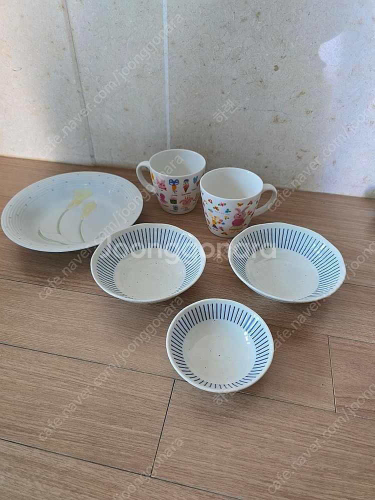 일본 그릇 접시 머그컵 6p (일괄.7천원--0