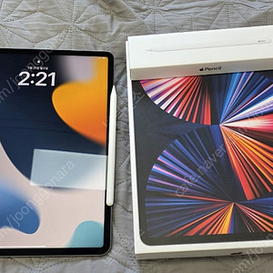 iPad Pro 12.9형(5세대, M1) 128gb + Apple Pencil 2세대 풀박스