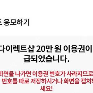 티다이렉트샵 20만원 이용권 2매 판매합니다