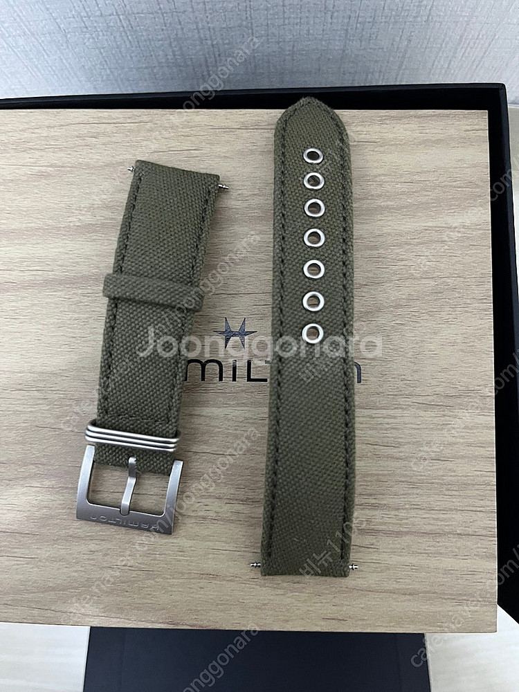해밀턴 카키필드 메카니컬 데이트 구형(녹판)--5