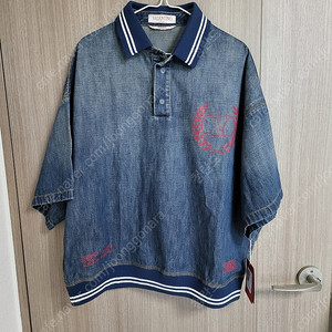 발렌티노 메종 로고 CHAMBRAY 폴로 데님 셔츠 새상품 이미지