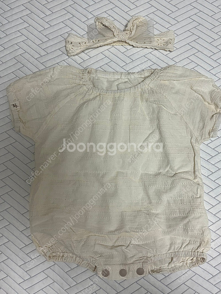 거의새상품) 유아 빌리 바디수트 반팔 s + 헤어밴드 ...--0
