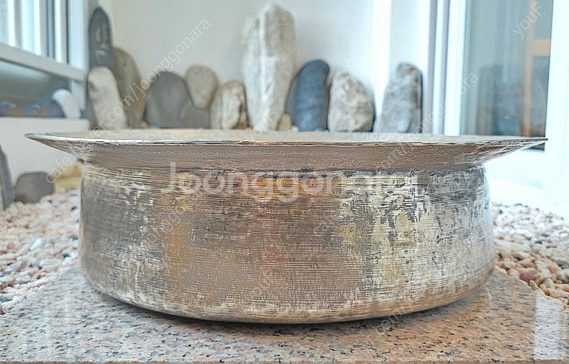 골동품 근대사 유기그릇 전통방짜 대형 놋세수대야 큰 유...--1