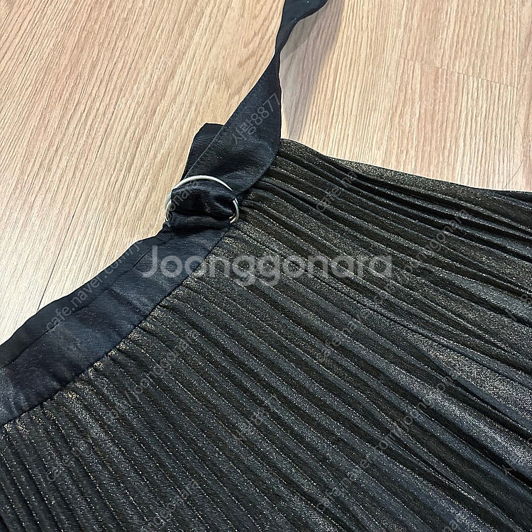 시스템 한섬 메탈 글리터 플리츠 주름 치마 롱 스커트 ...--4