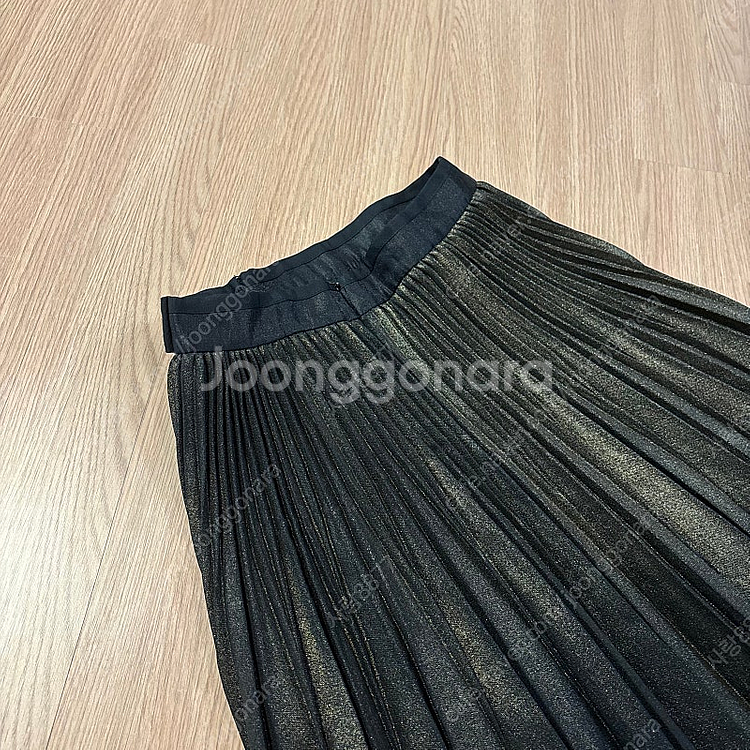 시스템 한섬 메탈 글리터 플리츠 주름 치마 롱 스커트 ...--8