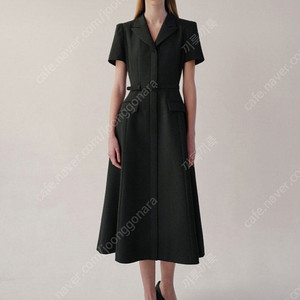 bau 브라이드앤유 아가타 노치드 칼라 숏 슬리브 드레스 AGATHA Notched collar short sleeve A-line dress