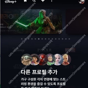 디즈니 플러스 프리미엄 / 월단위로 파티이용 가능 /1구좌 남음