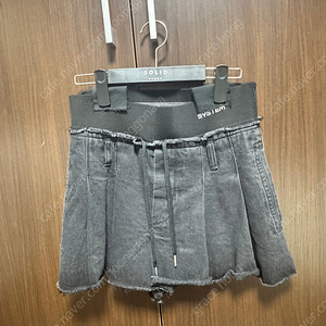 한섬 시스템 그레이 데님 청 치마반바지