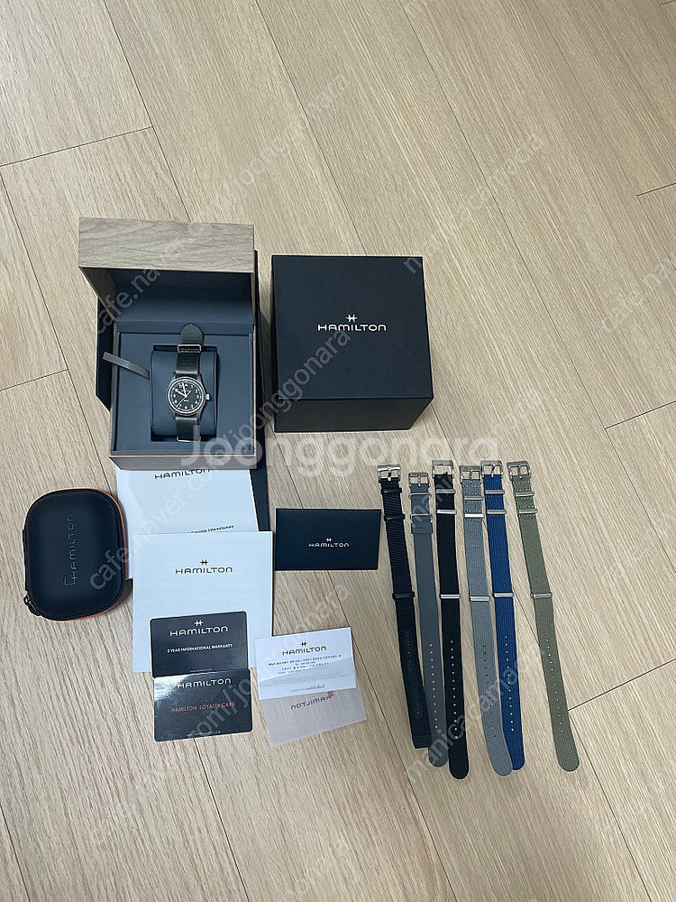 해밀턴 카키필드 쿼츠 33mm 블랙/그린 인덱스--0