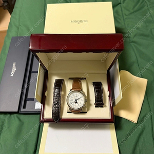 론진 마스터컬렉션 문페이즈 시계 42mm & 정품 레더 스트랩 풀구성(스탬핑 포함)