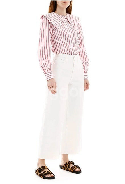 GANNI 가니 세일러카라 블라우스 36 / 랑방 마인 오브제 타임 럭키슈에뜨 산드로 마쥬 오르 시에 시스템--1