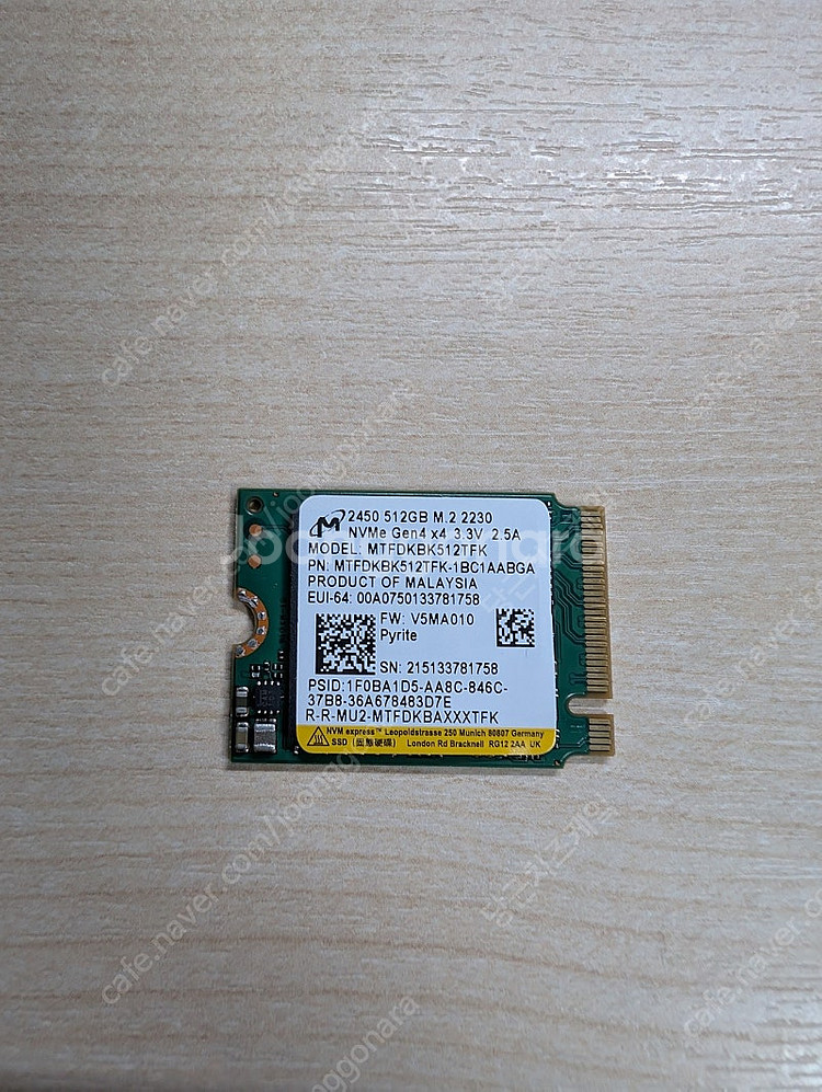 마이크론 2230 규격 SSD 512GB--0