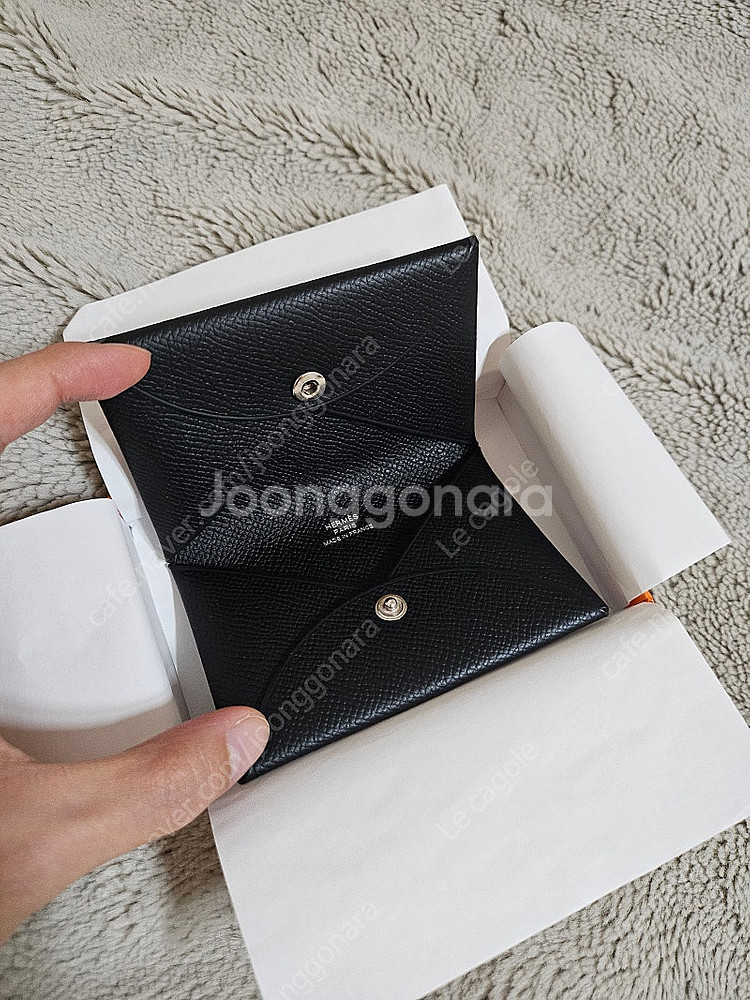 에르메스 칼비 카드홀더 카드지갑 누아 블랙 팝니다--2