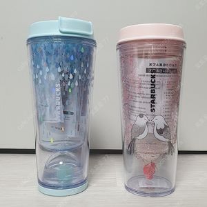 스타벅스 민트 돌고래 워터볼 텀블러 , 16 체리블라썸 워터볼 텀블러 , 러브버드 하트 피규어 텀블러