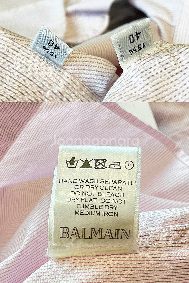 BALMAIN 발망 밀리터리 견장 핑크스트라이프셔츠 4...--6