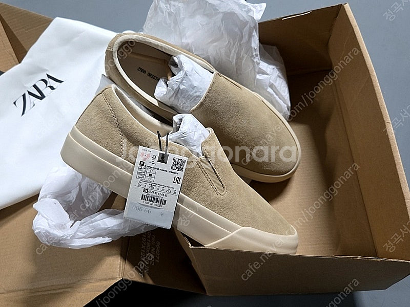 택부착 미착용) 자라 ZARA 남성 스웨이드 스니커즈 ...--1