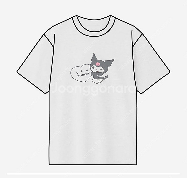 [2XL]아이앱 스튜디오 쿠로미 티셔츠 화이트--0