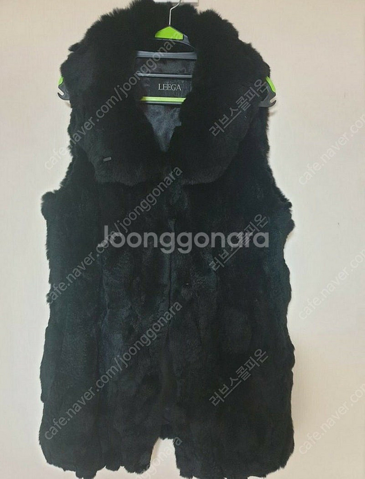 리가 리얼렉스 숄카라 토끼털 롱조끼 판매합니다.--1