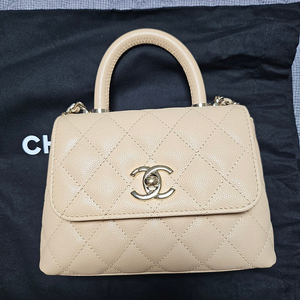 정품 샤넬 코코핸들 미니 베이지