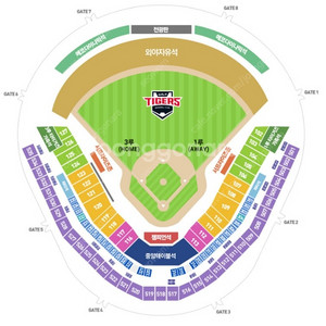 LG트윈스VSKIA 타이거즈 광주 7월22일 1루 111구역 장당 만원