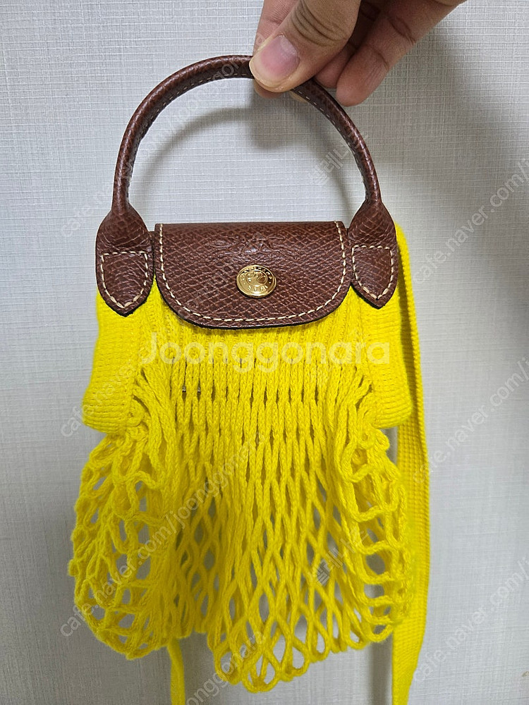 롱샴 르 플리아쥬 필레 네트백 노랑 (택만 뗀 새것)--0