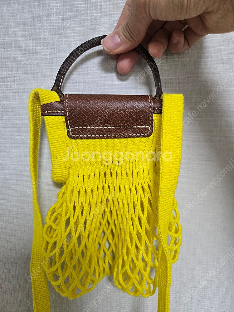 롱샴 르 플리아쥬 필레 네트백 노랑 (택만 뗀 새것)--1