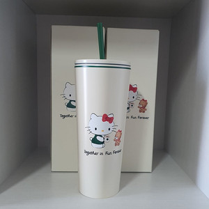 <정가양도>스타벅스 SS 헬로 키티 콜드컵 473ml