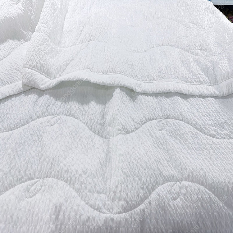 150X200(cm) 싱글 사이즈 국내산 화이트 시어서커 양면 여름이불--4