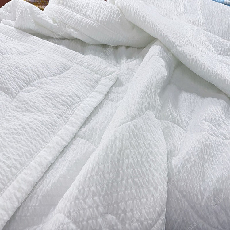 150X200(cm) 싱글 사이즈 국내산 화이트 시어서커 양면 여름이불--6
