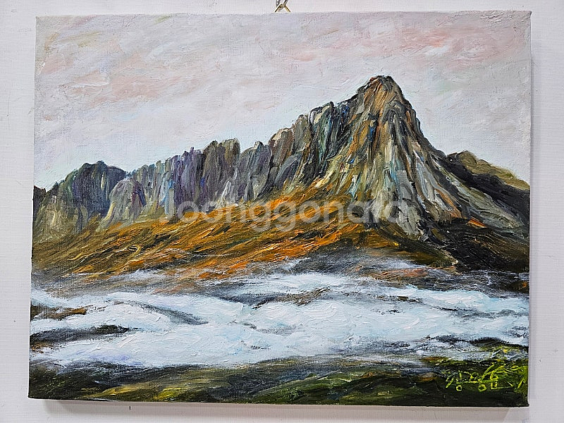 (원화) 6호 캔버스 유화그림 설악산 울산바위 서양화--0