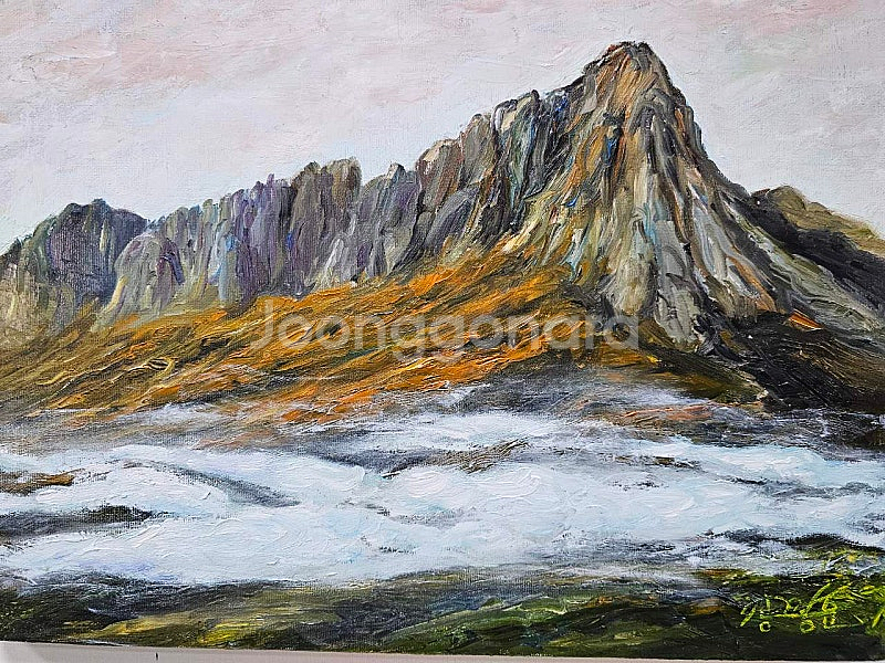 (원화) 6호 캔버스 유화그림 설악산 울산바위 서양화--1