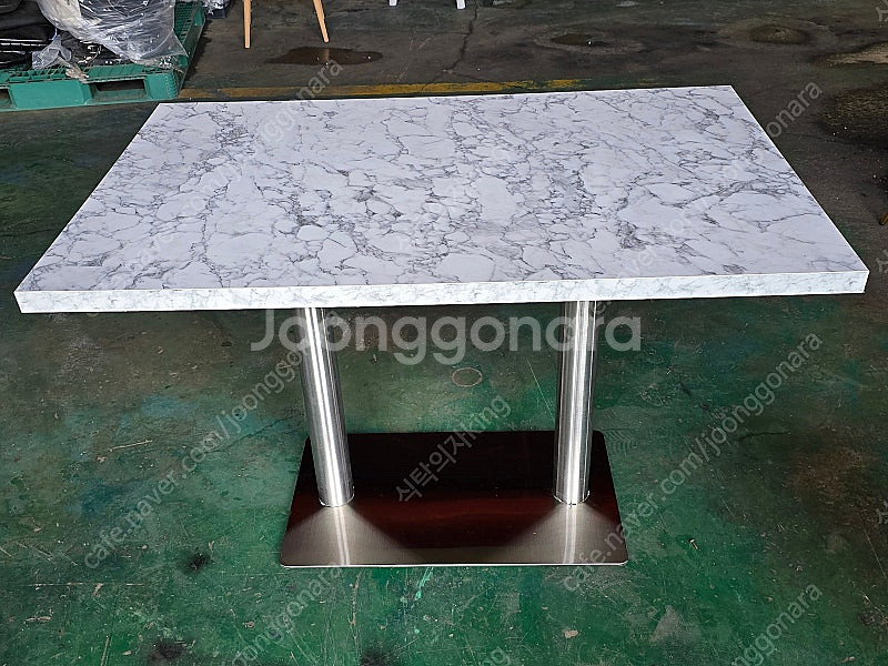 카페테이블 쌍다리 스텐 검정 다리 식당 테이블--0