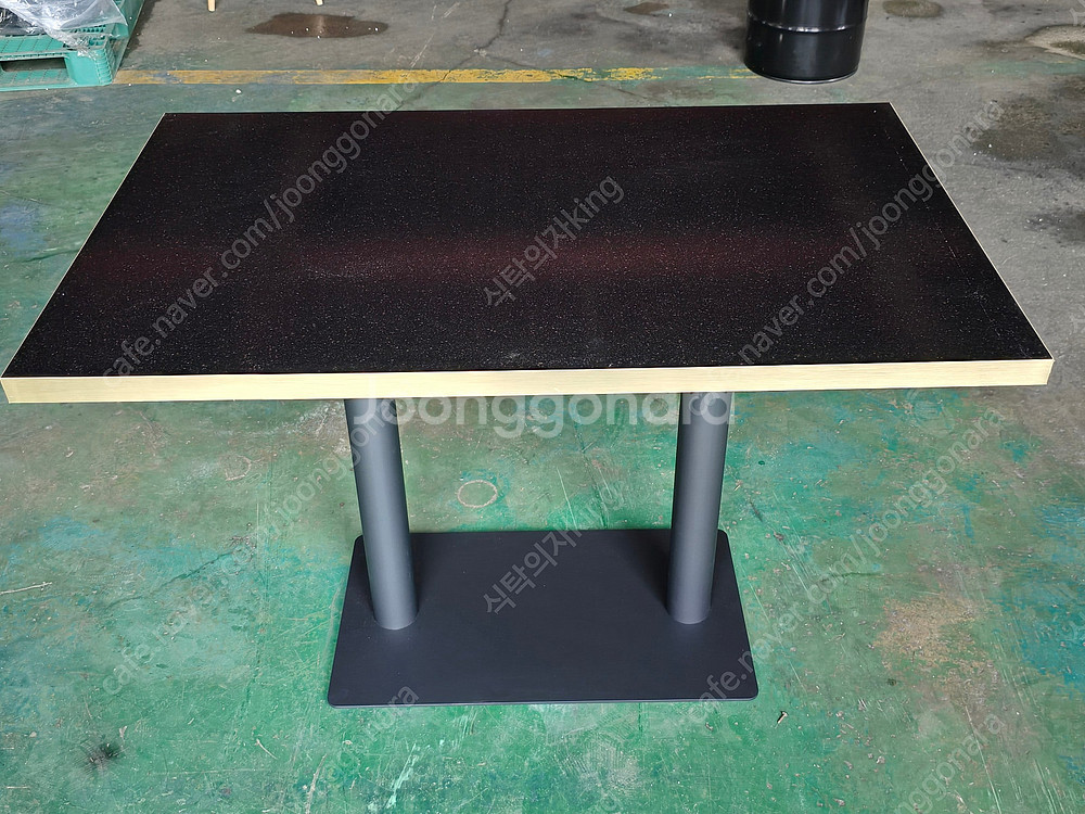 카페테이블 쌍다리 스텐 검정 다리 식당 테이블--4