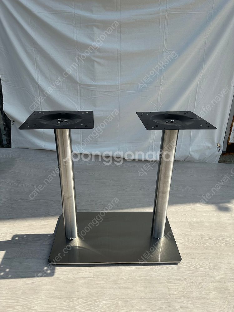 카페테이블 쌍다리 스텐 검정 다리 식당 테이블--7