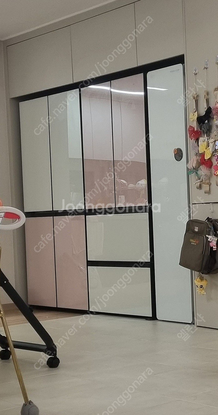 비스포크 키친핏 김치냉장고 글램 화이트,핑크 패널,키친...--0