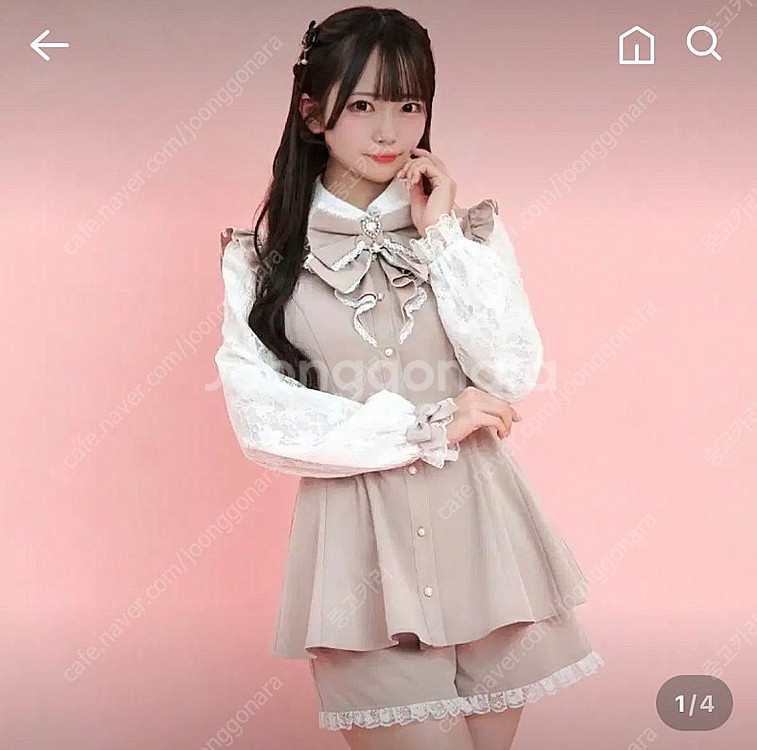 시크릿허니 레이스 슬리브 러플 셋업--0