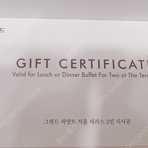 그랜드 하얏트 2인 식사권