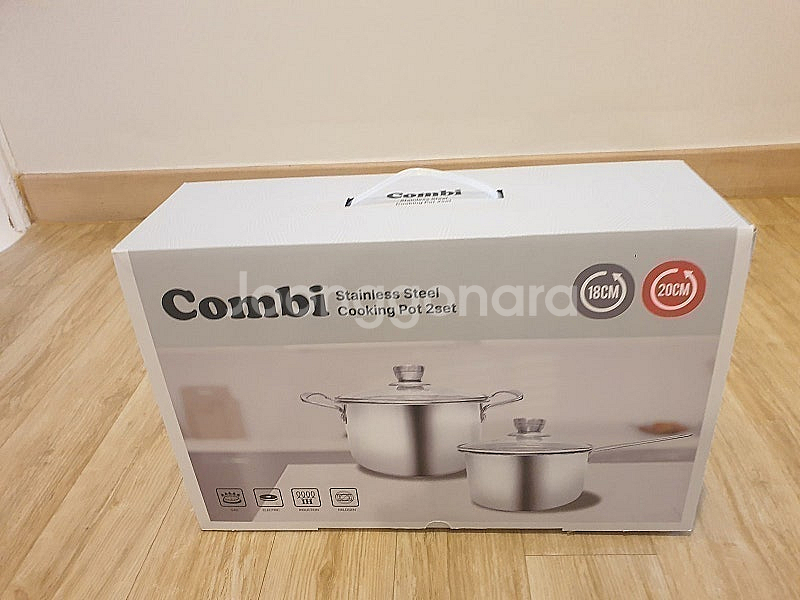 새것) 6.9만원을 3만원에 판매. 이노쿡 콤비 스테인리스 냄비 2종세트(편수18+ 양수20)--0