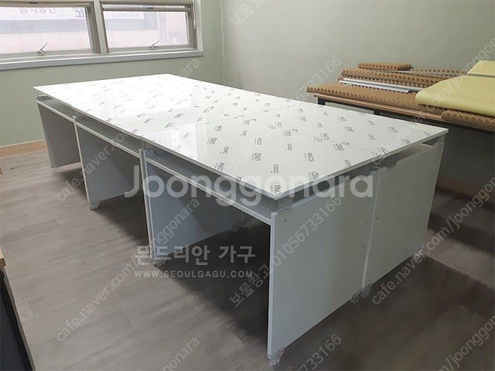 전국배송 인기 ! 깔끔 미술학원책상 (도화지수납함도 구...--4