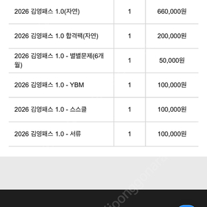 김영패스 자연계 완전 양도합니다