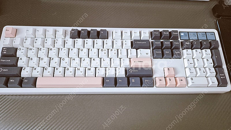 큐센 Q104 PBT 풀윤활 화이트 애플민트v1 기계식 키보드 팝니다--0