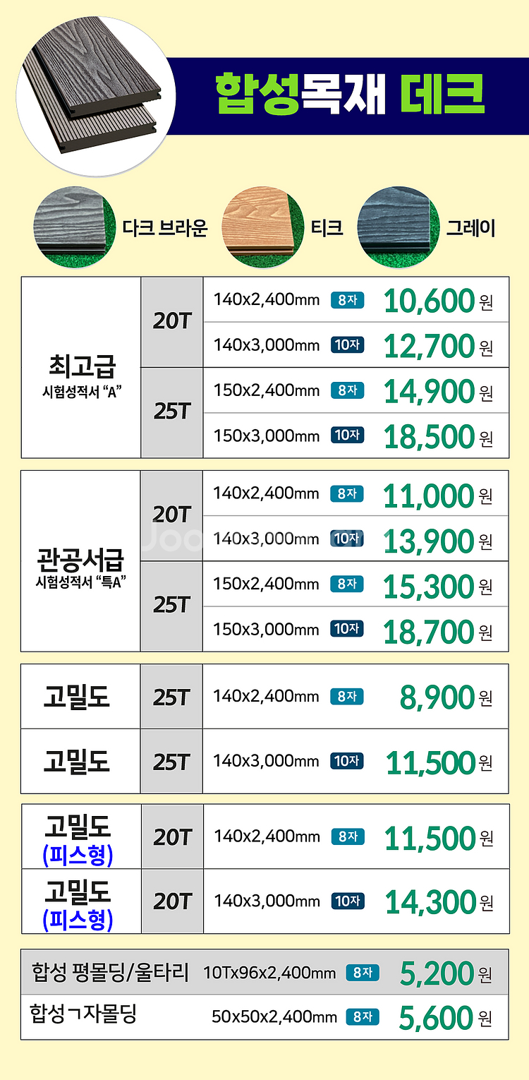 각파이프 합성데크 난간 휀스 리빙보드 건축자재 팔아요--4