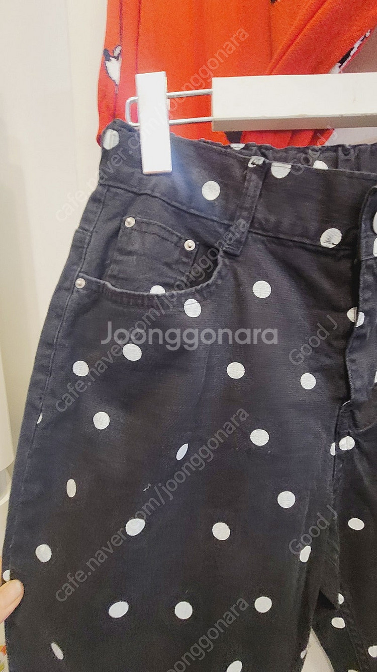 디즈니 미키 반팔 가디건.도트 스판 테이퍼드핏--6