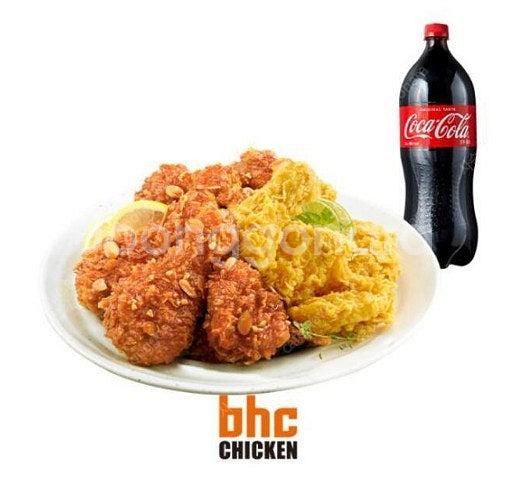 BHC 치킨 후라이드반+양념반+콜라, 전주 국가대표 짬...--0