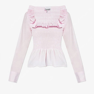 가니 정품 포플린 스모크 블라우스 탑 새상품