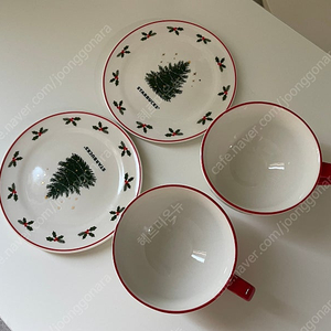 2021 스타벅스 크리스마스 머그 앤 소서 찻잔세트 2p