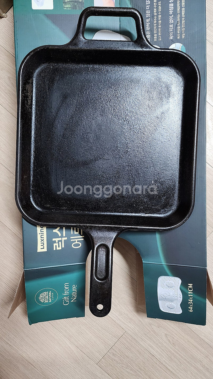 롯지 프로로직 무쇠 사각 그리들 12인치 30cm--0