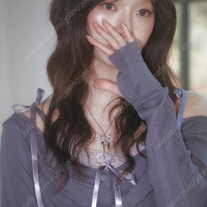 뉴얼린 리본 레이스 슬리스리스 탑 나시 Ribbon lace sleeveless Top